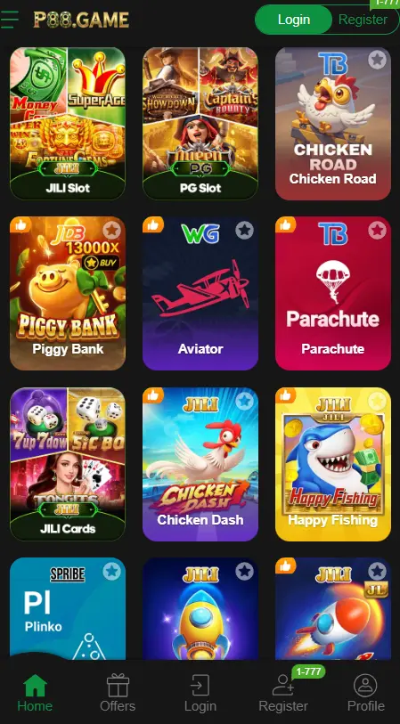 top most playing games in P88 Game