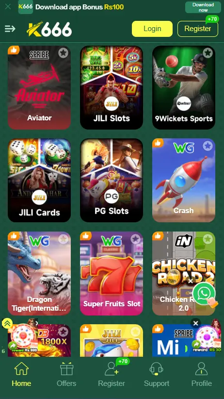popular games in K666 Game