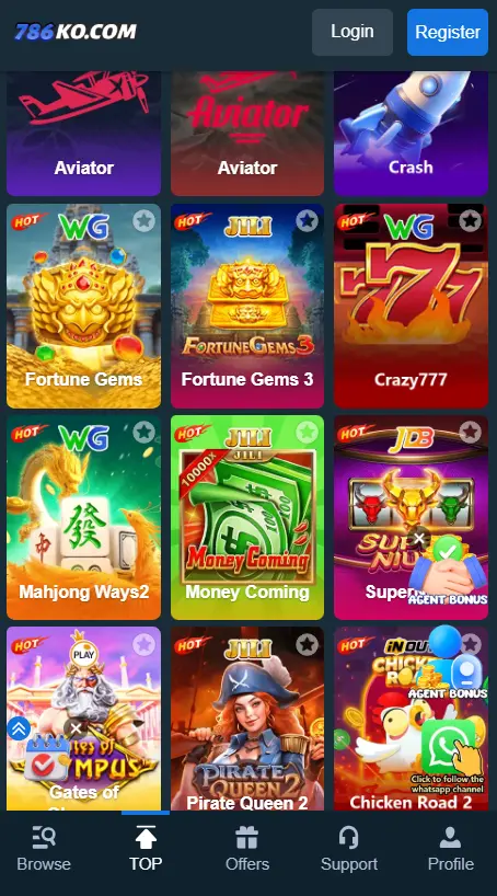 top playing games in 786ko Game