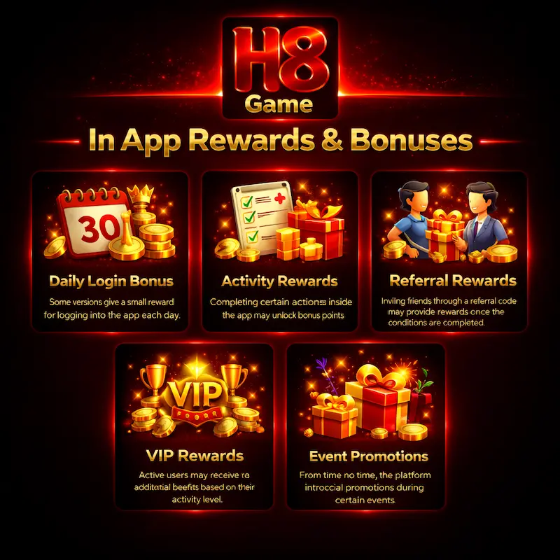 In App Rewards and Bonuses in H8 Game