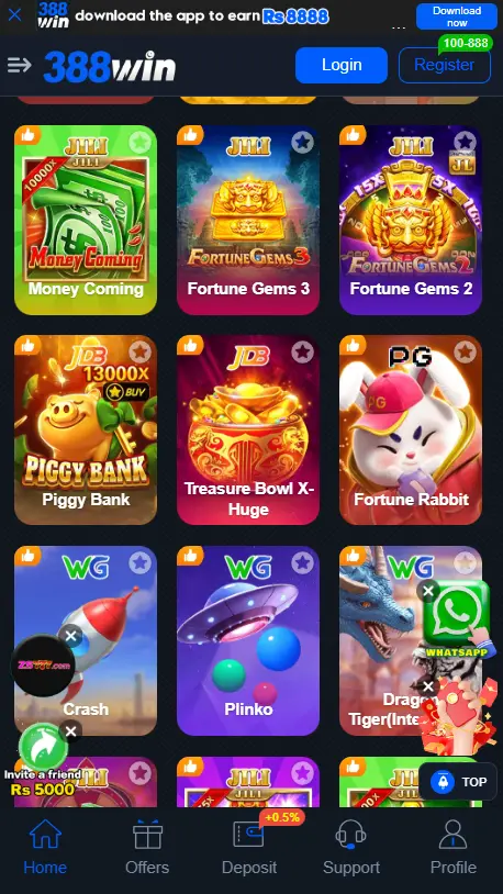 Available Games in 388win Game