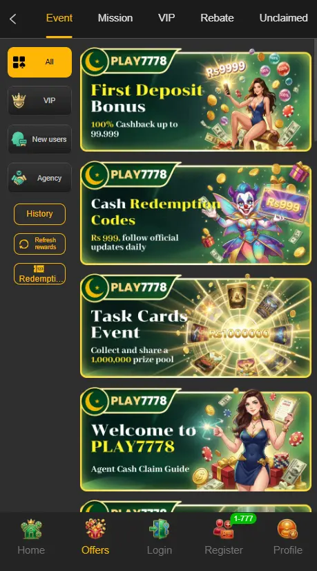 PLAY7778 Game Rewards & Bonuses