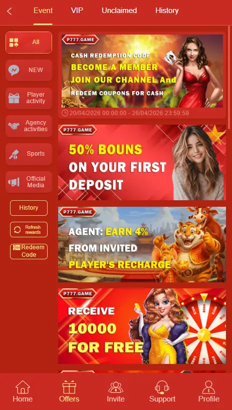 P777 Game Rewards & Bonuses