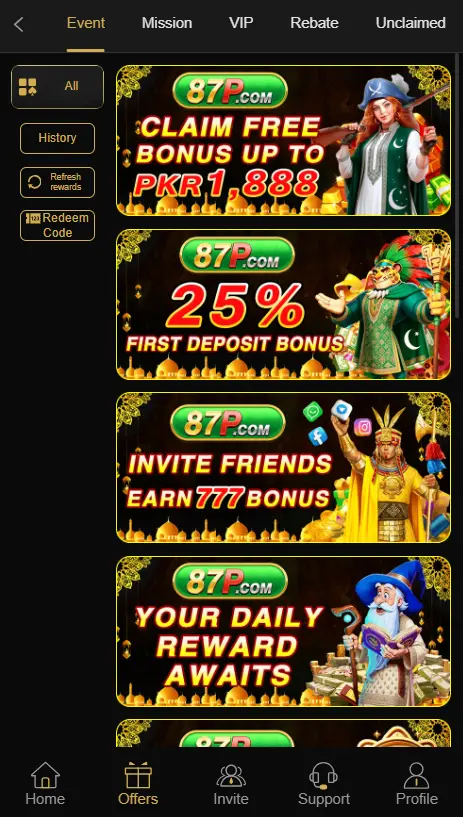 87P Game In App Rewards and Bonuses 