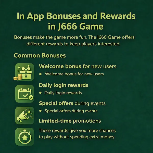 In App Rewards and Bonuses in J666 Game